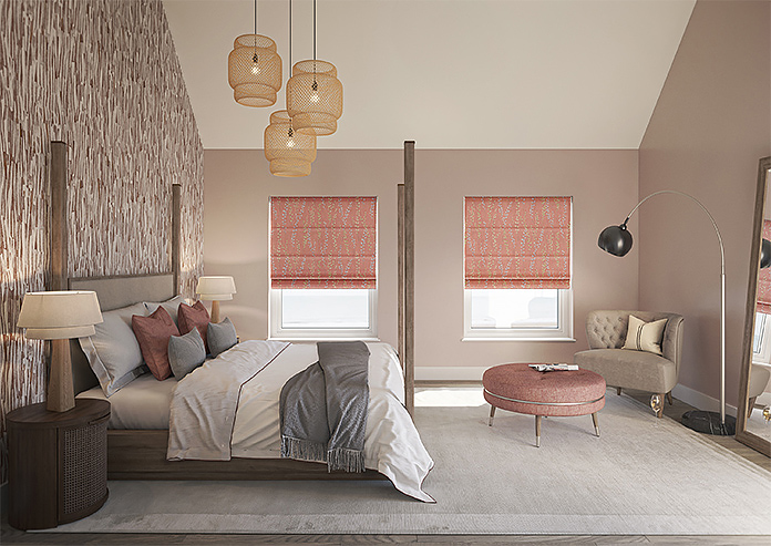 Willow Field, French Coral - Twist&Fit Roman Blind - Image 8